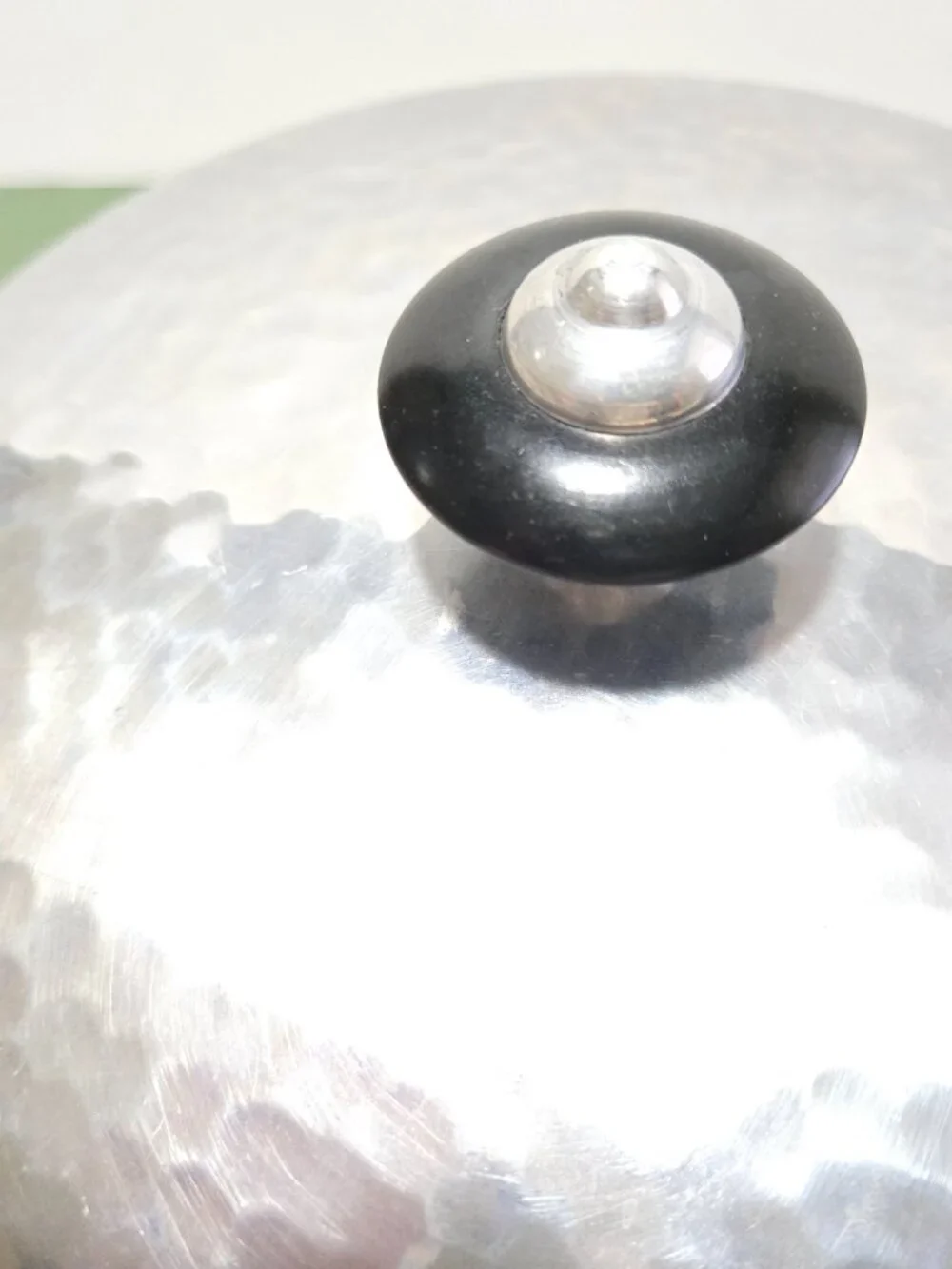 Vintage Aluminum Hammered Finish Pot w/Lid